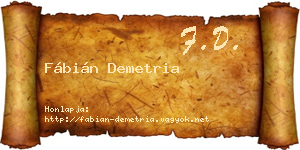Fábián Demetria névjegykártya